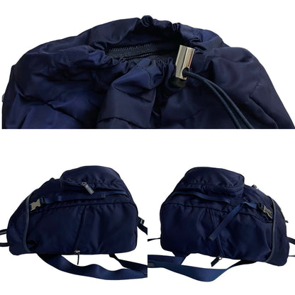 PRADA Triangle Logo Metal –– Navy – 100% Authentic Pre-Owned