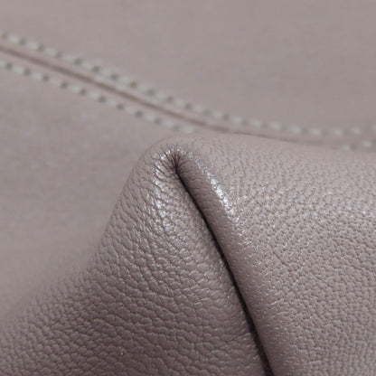 Longchamp Classic Leather Logo Line (2000s Collection) Leather Gray – 100% Authentic ✨Excellent Pre-Owned
