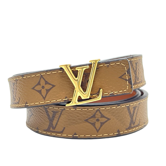 LOUIS VUITTON Belt LV Iconic 20mm Monogram Canvas Brown Women’s 100% Authentic ✨Excellent Pre-Owned Condition