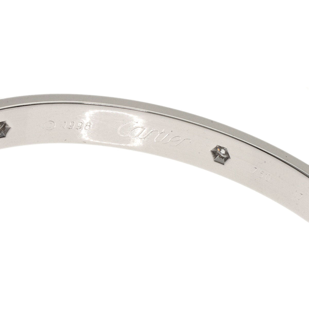 Cartier Love Bracelet Half Diamond #17 with Driver – 18K White Gold –