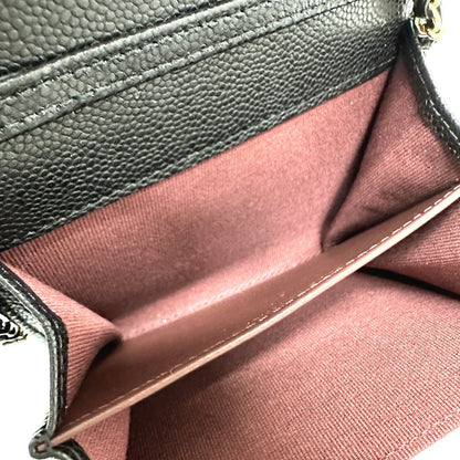 CHANEL Coin Case in Black Caviar Leather – Designed by Karl Lagerfeld, COCO Mark Matelassée CC,. 2020s, – 100% Authentic Pre-Owned as good as new