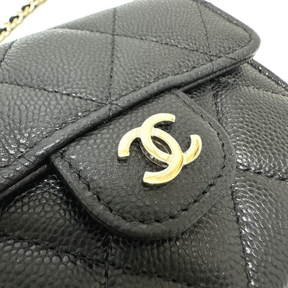 CHANEL Coin Case in Black Caviar Leather – Designed by Karl Lagerfeld, COCO Mark Matelassée CC,. 2020s, – 100% Authentic Pre-Owned as good as new