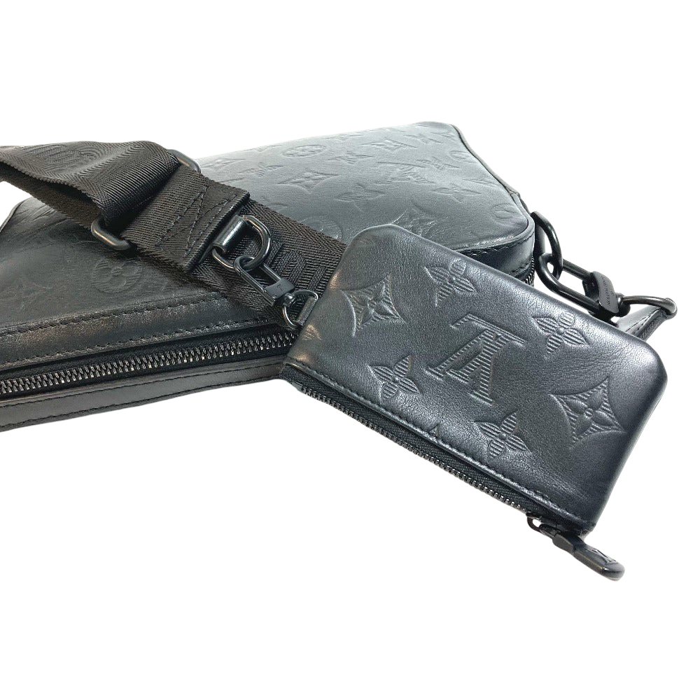 Louis Vuitton Duo Messenger Sling Bag Black Monogram Shadow Leather 100% Authentic ✨Excellent Pre-Owned Condition