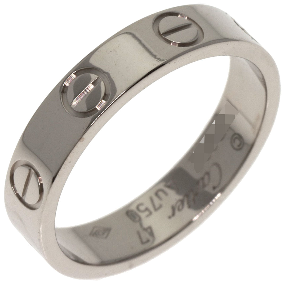 Cartier Mini Love Ring K18 White Gold #47 1969 by Aldo Cipullo 100% Authentic ✨ Gently Used Pre-Owned Condition