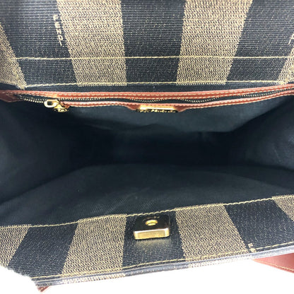 FENDI Tote Pecan Logo by Karl Lagerfeld 1980s Vintage 100% Authentic Pre-Owned AB ✨Very Good Vintage
