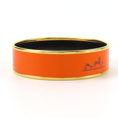 HERMÈS GM Bangle Orange Cloisonné enamel on metal 100% Authentic Pre-Owned ✨ Excellent condition