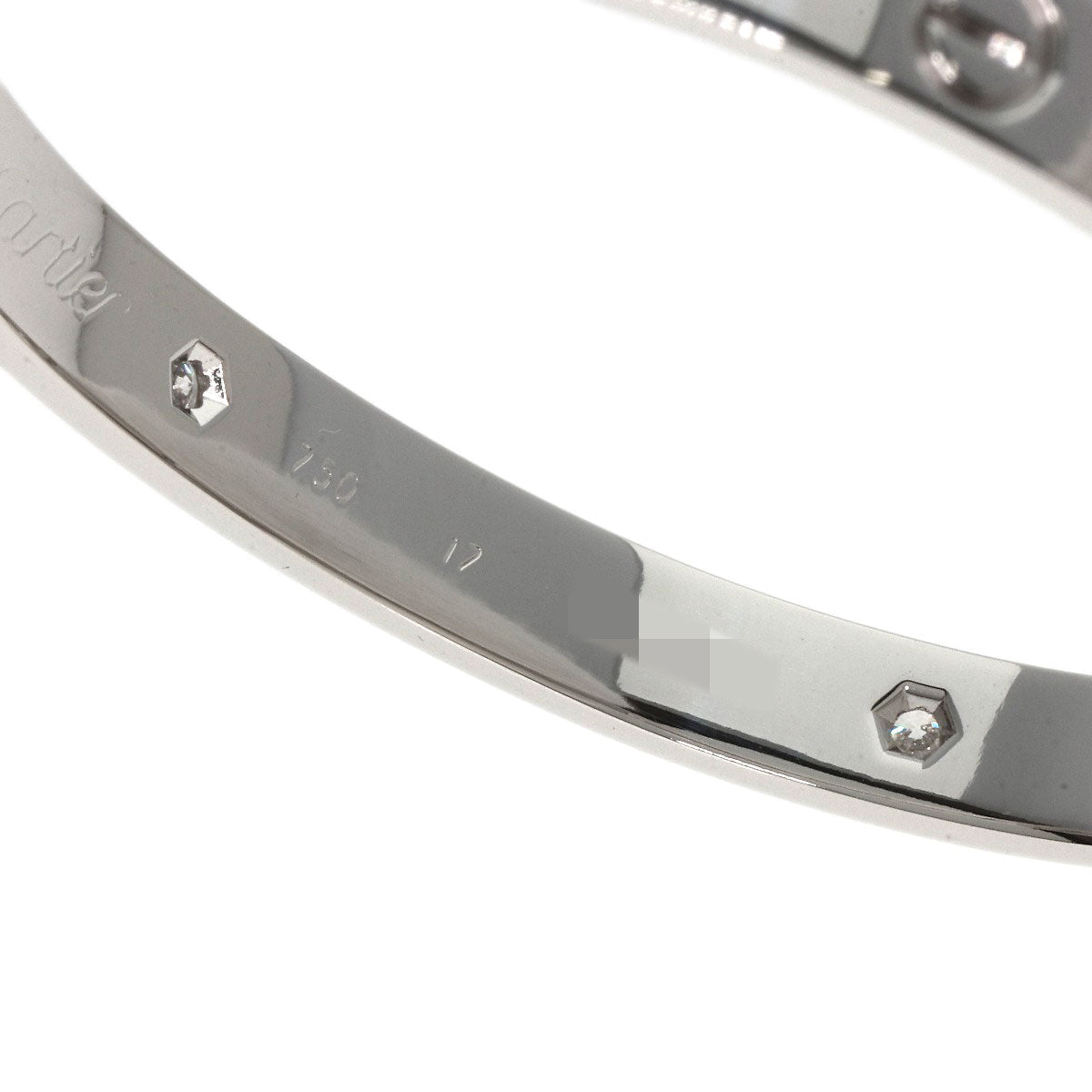 Cartier Love Bracelet Half Diamond #17 with Driver – 18K White Gold –