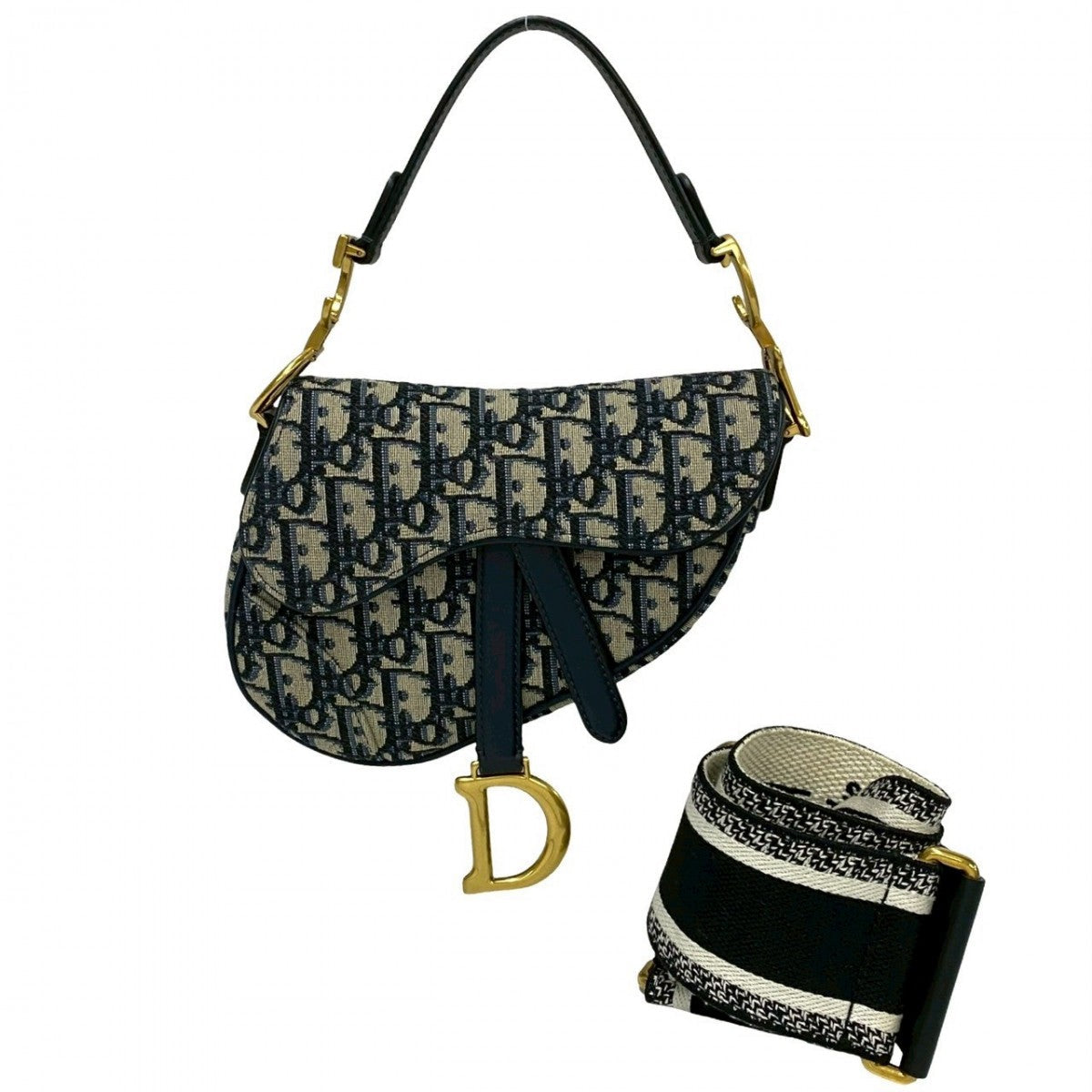 Christian Dior Oblique Saddle Bag (Reissue)
Leather, Canvas Navy Trotter Patern Oblique