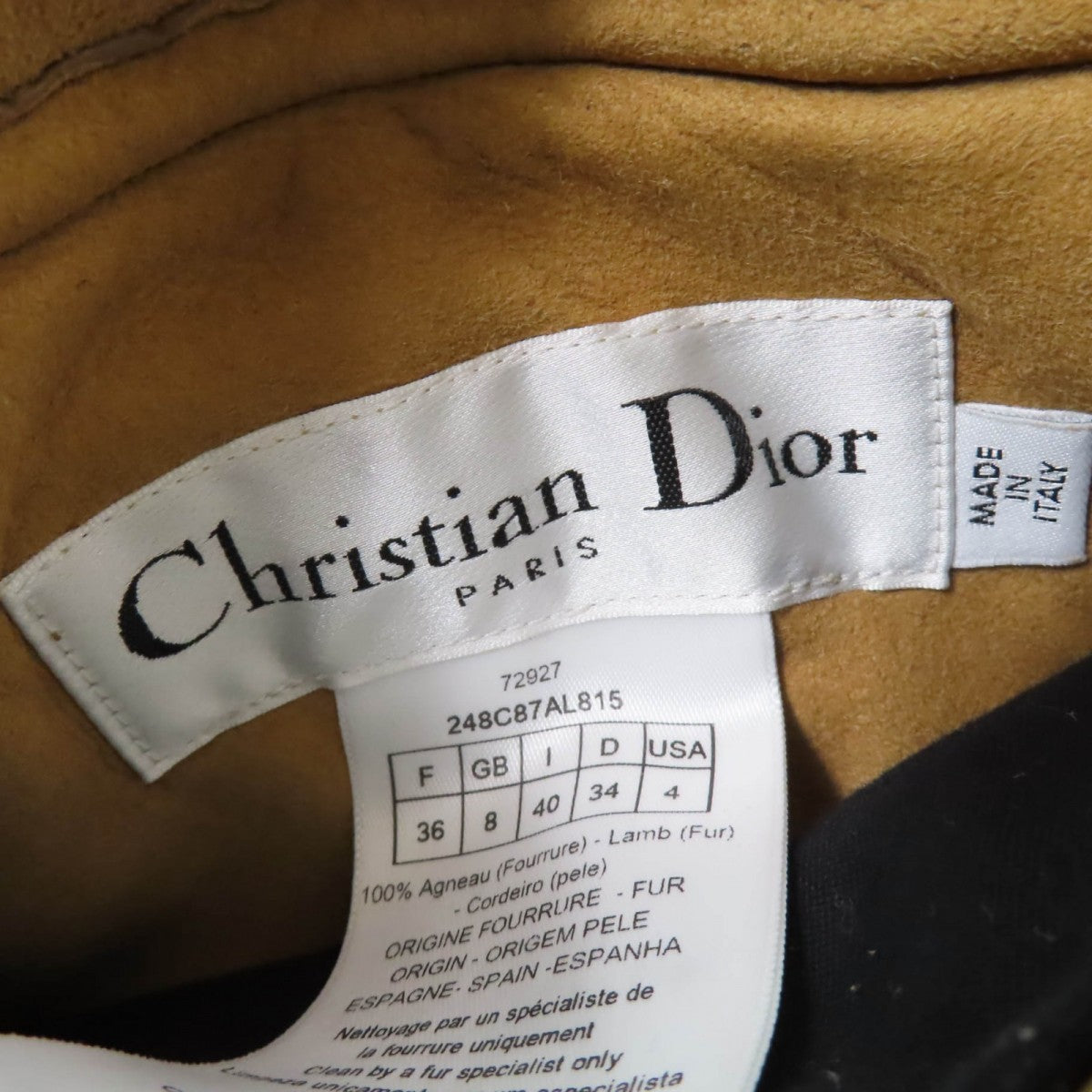Christian Dior – Mouton Jacket – Beige Lambskin Shearling –