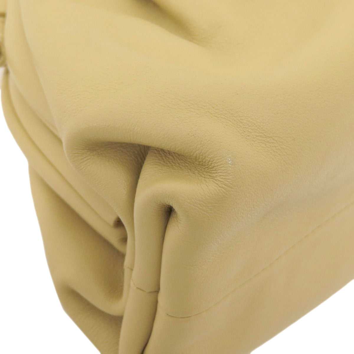 Bottega Veneta –Gamaguchi Frame Shoulder Bag – Beige Calfskin