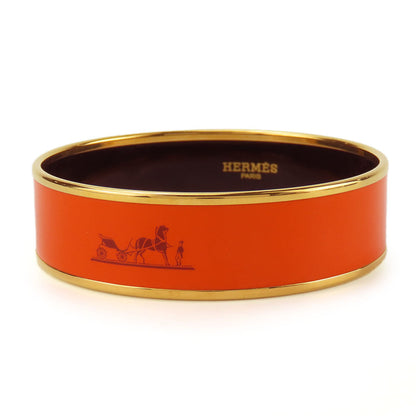 HERMÈS GM Bangle Orange Cloisonné enamel on metal 100% Authentic Pre-Owned ✨ Excellent condition