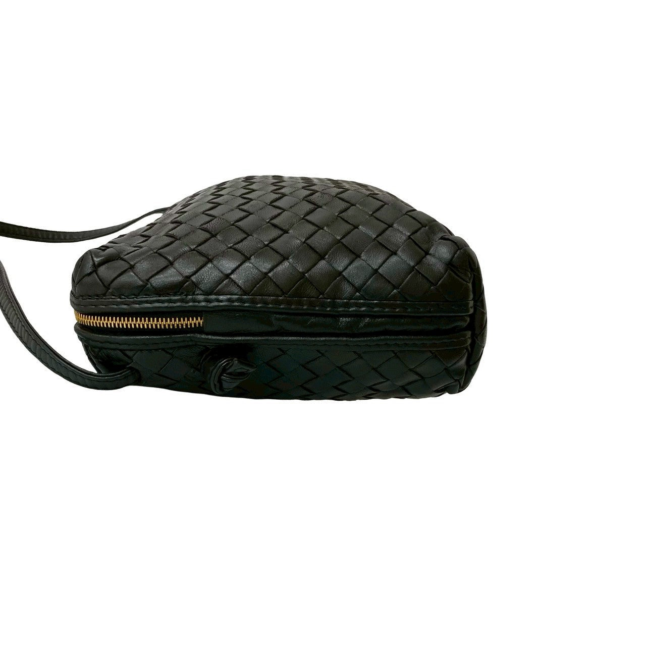BOTTEGA VENETA – Intrecciato Shoulder Bag – Black Leather