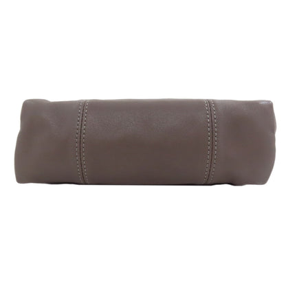 Longchamp Classic Leather Logo Line (2000s Collection) Leather Gray – 100% Authentic ✨Excellent Pre-Owned