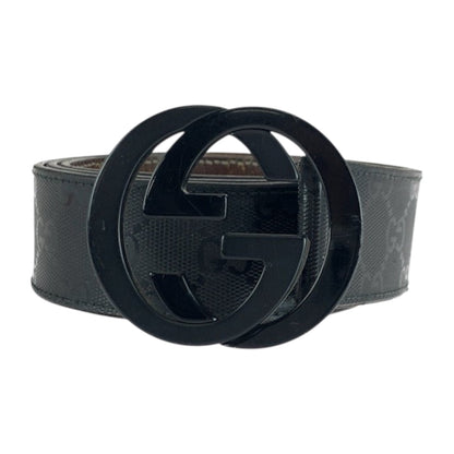 GUCCI – Interlocking Belt – Black Leather – 100% Authentic Pre-Owned ✨Very Good Pre-Owned Condition