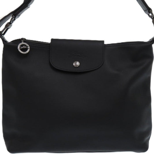 Longchamp – Le Pliage Extra Shoulder Bag – Black Leather – 100% Authentic ✨Pristine Pre-Owned Condition