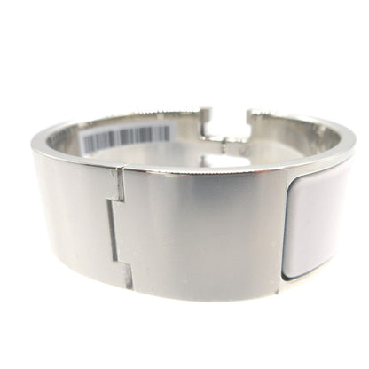 HERMÈS Clic Clac H Bracelet PM in White Enamel with Silver Hardware – Philippe Mouquet, 2000s – 100% Authentic Pre-Owned ✨Near New✨