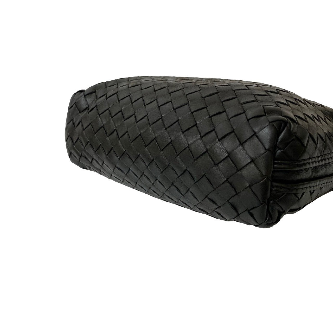 BOTTEGA VENETA – Intrecciato Shoulder Bag – Black Leather