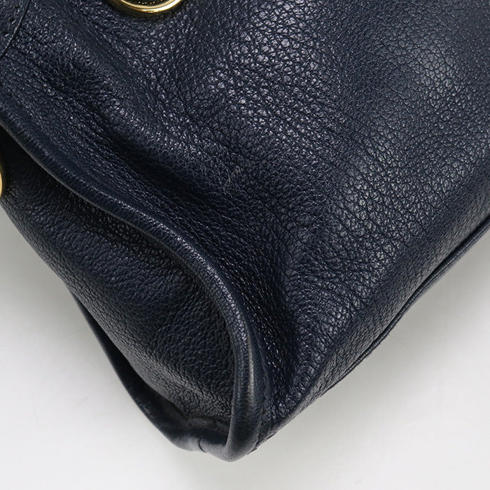 BALENCIAGA – Classic Navy Leather 2WAY Handbag