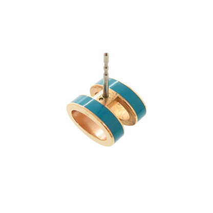 HERMÈS Pop H Earrings Blue Metal 100% Authentic Pre Owned