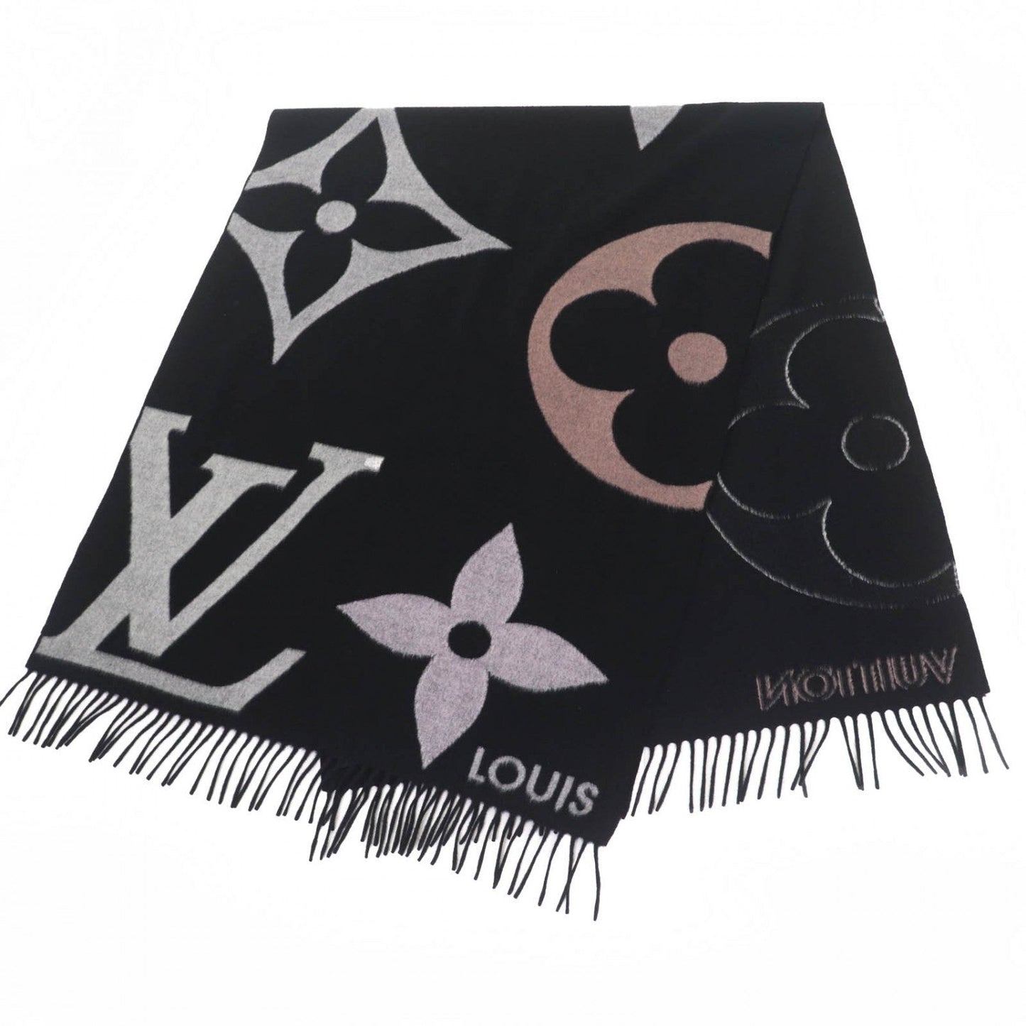 LOUIS VUITTON – Echarpe “The Ultimate Muffler” Scarf – Noir Cashmere/Wool