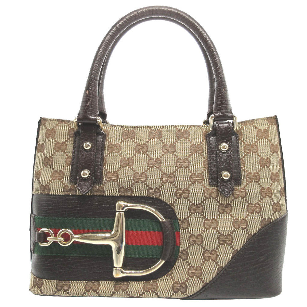 GUCCI Sherry Handbag in GG Canvas and Leather – 100% Authentic Pre-Owned Circa Early 2000s byTom Ford Era ✨Very Good