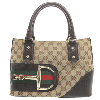 GUCCI Sherry Handbag in GG Canvas and Leather – 100% Authentic Pre-Owned Circa Early 2000s byTom Ford Era ✨Very Good