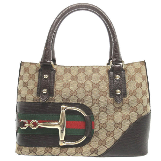 GUCCI Sherry Handbag in GG Canvas and Leather – 100% Authentic Pre-Owned Circa Early 2000s byTom Ford Era ✨Very Good