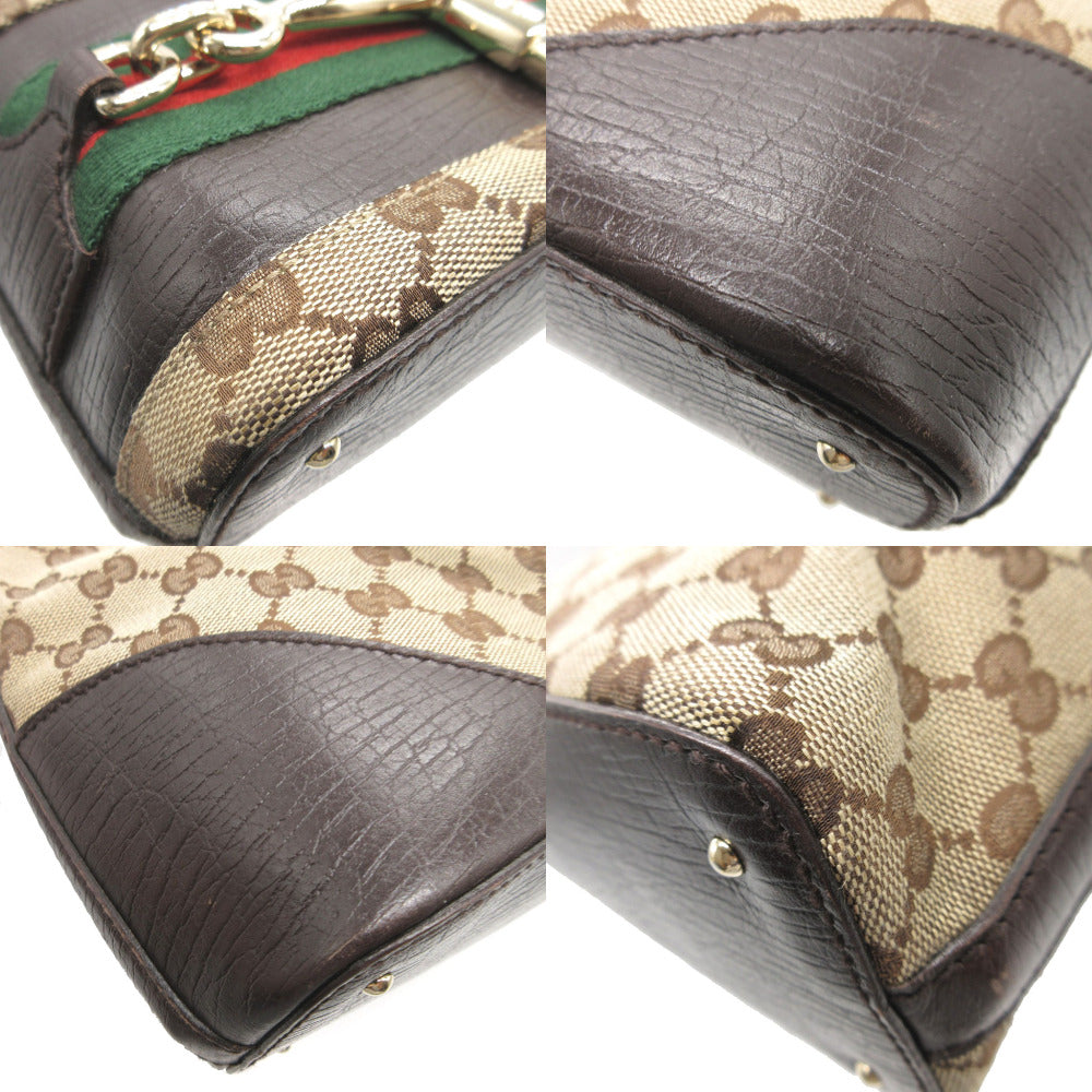 GUCCI Sherry Handbag in GG Canvas and Leather – 100% Authentic Pre-Owned Circa Early 2000s byTom Ford Era ✨Very Good