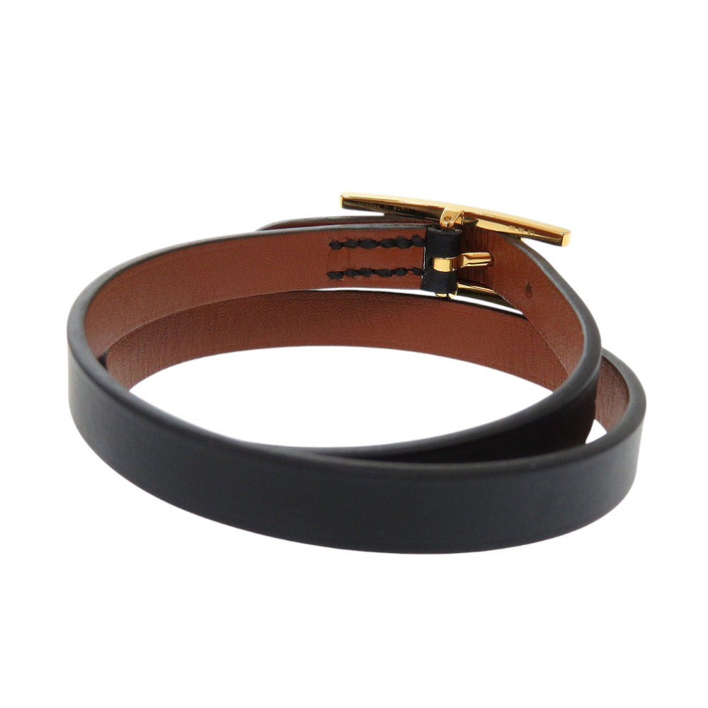 HERMÈS Beapi de Bourtour Double Tour Bracelet Black Swift Leather – Designed by Pierre Hardy, 2020s, 100% Authentic ✨Excellent Pre-Owned