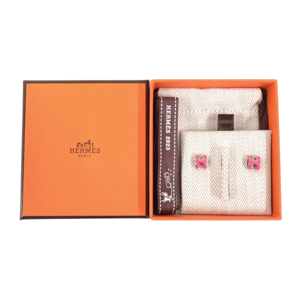 Hermès Pop H Pierced Earrings Pink Metal – Designed by Pierre Hardy, 2020s, 100% Authentic Pre-Owned