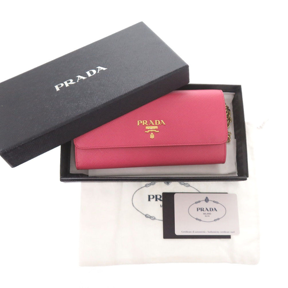 Prada – Chain Wallet – 1DH002 – Leather – Pink Peonia – Introduced Early 2010s by Miuccia Prada – 100% Authentic Pre-Owned ✨Pristine, Like-New✨