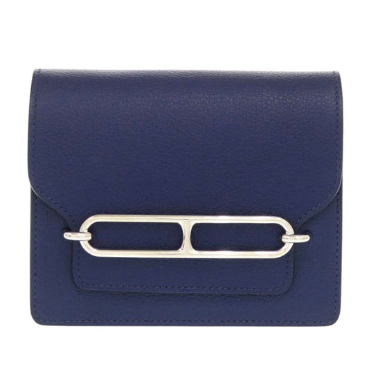 HERMÈS Lovis Mini Coin Case – Evercolor Leather in Blue Saphir (Circa 2020) – Pre-Owned, 100% Authentic (Genuine) 6L0441IP6R8
