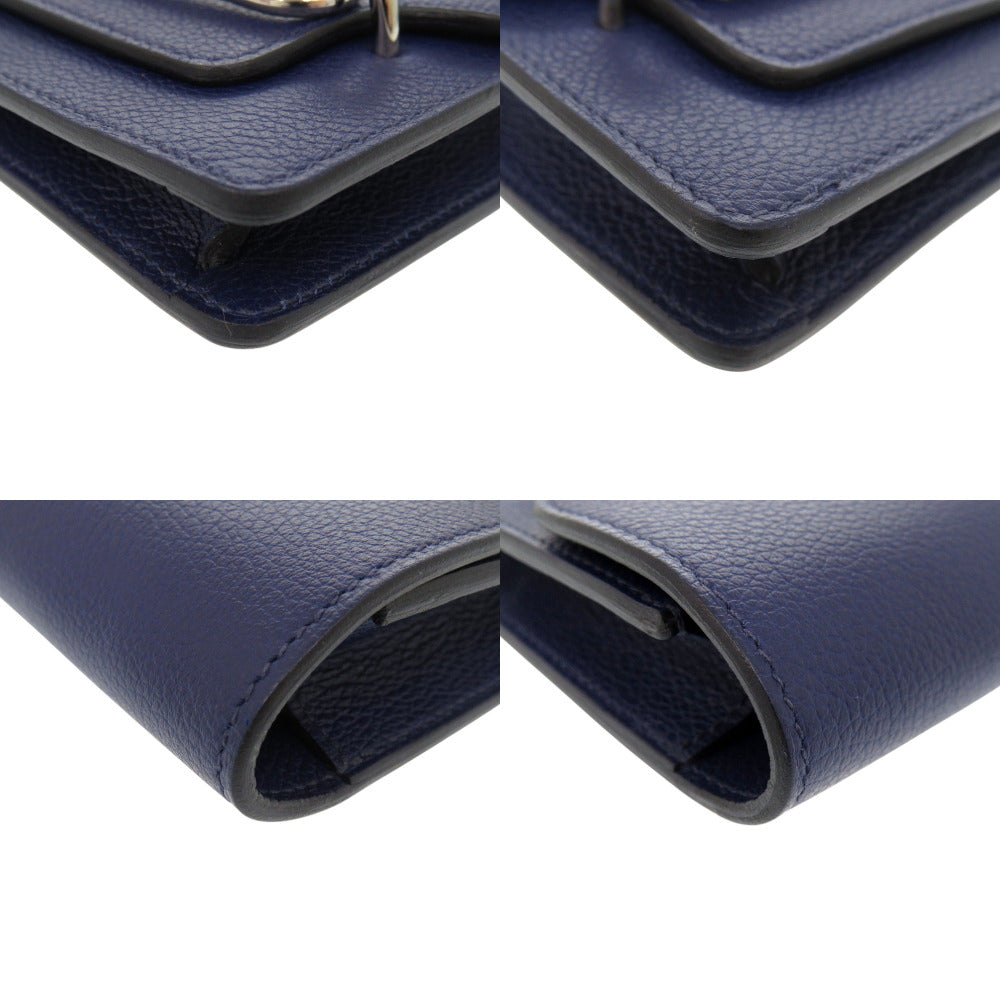 HERMÈS Lovis Mini Coin Case – Evercolor Leather in Blue Saphir (Circa 2020) – Pre-Owned, 100% Authentic (Genuine) 6L0441IP6R8