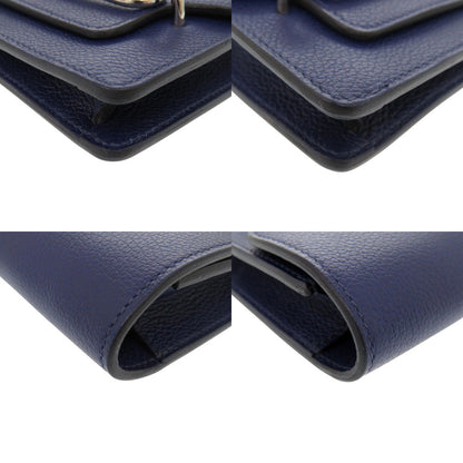 HERMÈS Lovis Mini Coin Case – Evercolor Leather in Blue Saphir (Circa 2020) – Pre-Owned, 100% Authentic (Genuine) 6L0441IP6R8