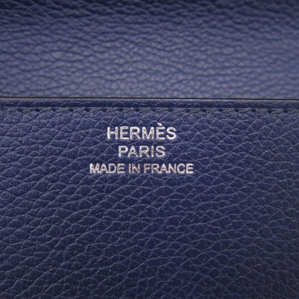 HERMÈS Lovis Mini Coin Case – Evercolor Leather in Blue Saphir (Circa 2020) – Pre-Owned, 100% Authentic (Genuine) 6L0441IP6R8