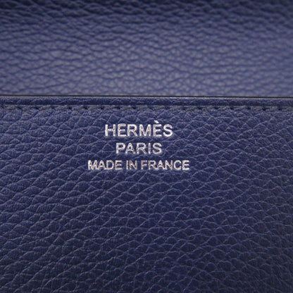 HERMÈS Lovis Mini Coin Case – Evercolor Leather in Blue Saphir (Circa 2020) – Pre-Owned, 100% Authentic (Genuine) 6L0441IP6R8