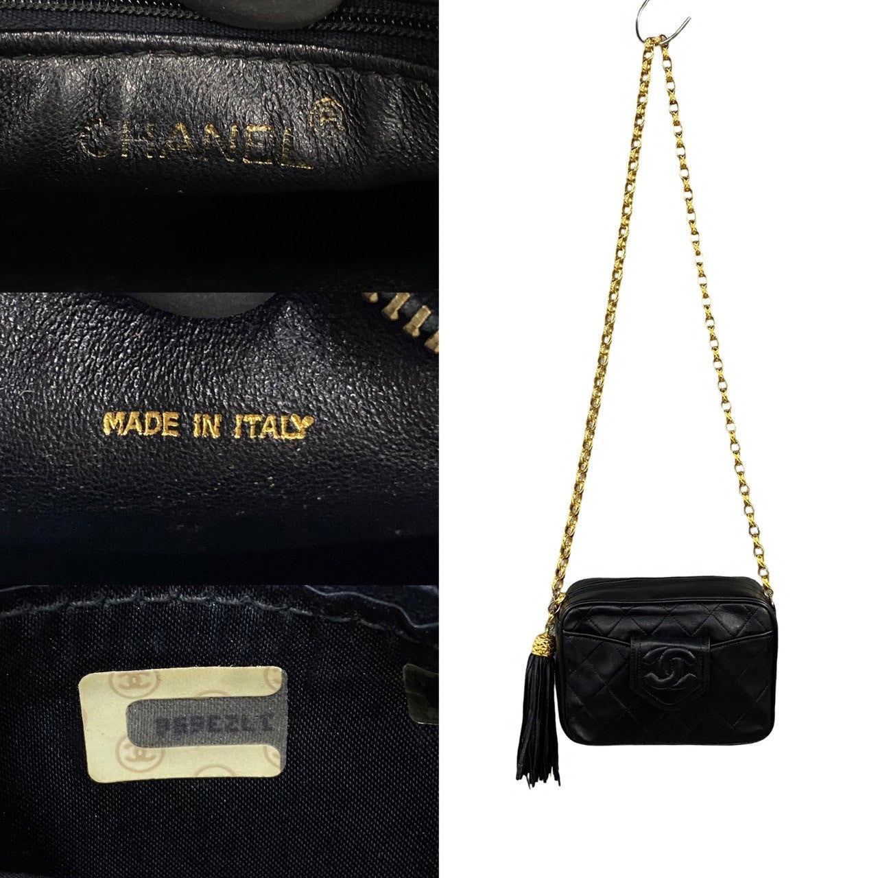 CHANEL Vintage Matelassée Caviar Leather, Gold-Tone Hardware, Made in Italy, 1st Series (Circa 1989–1991) – Pre-Owned, 100% Authentic