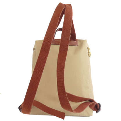 LONGCHAMP – Le Pliage Backpack – Nylon Beige – 100% Authentic ✨ Pre-Owned Very Good Pre-Owned