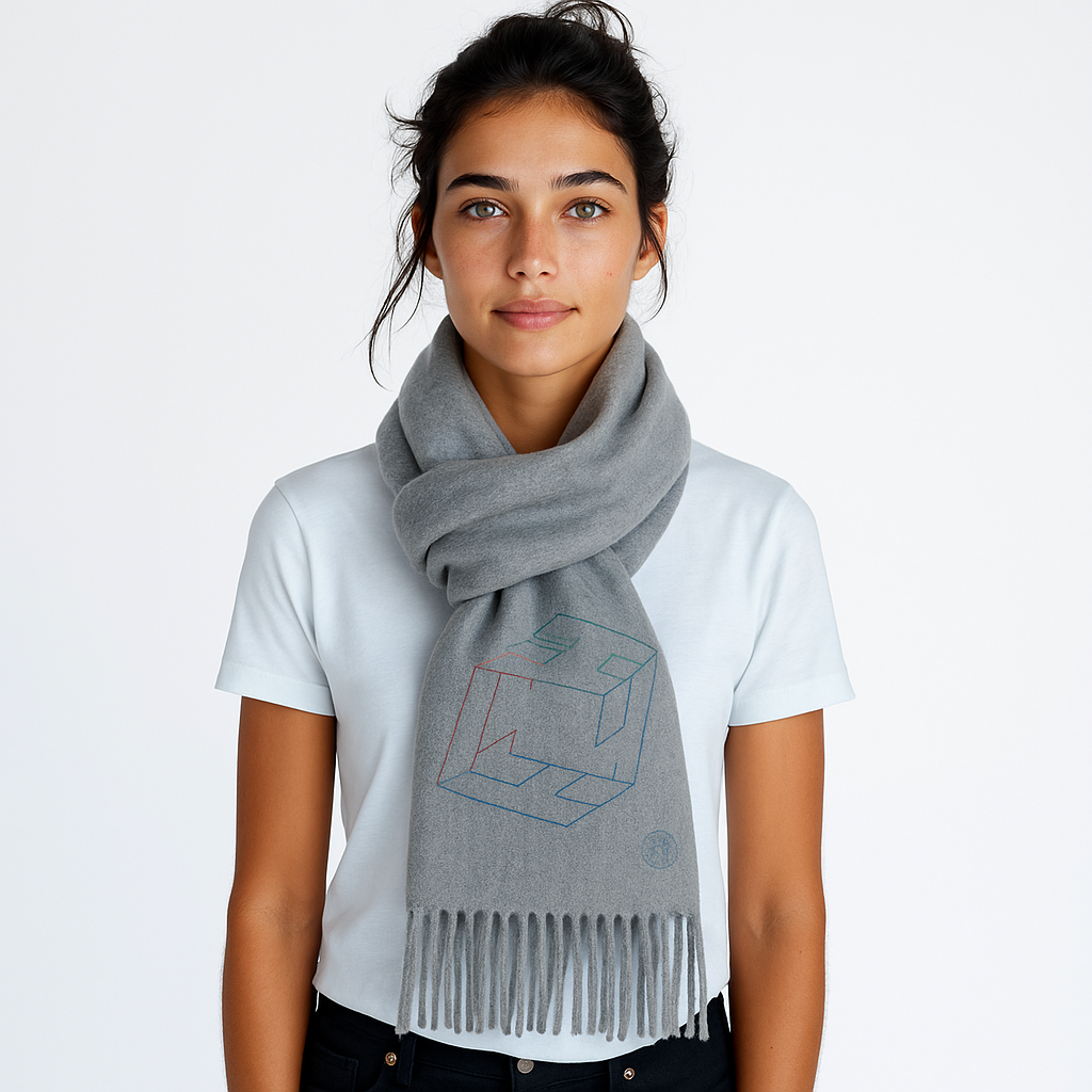 HERMÈS Perpetual Scarf Cashmere Gray