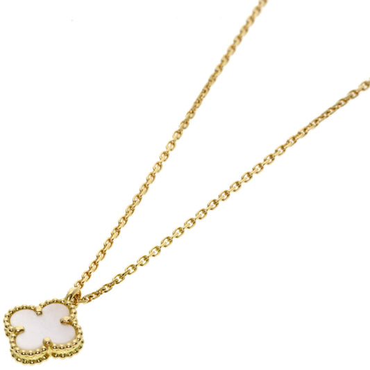 VAN CLEEF & ARPELS Sweet Alhambra Shell Necklace – 18K Yellow Gold  100% Authentic Pre-Owned A Rank ✨ Excellent