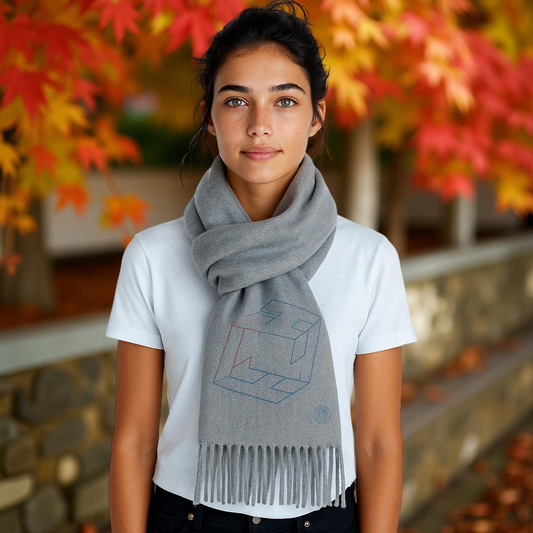 HERMÈS Perpetual Scarf Cashmere Gray