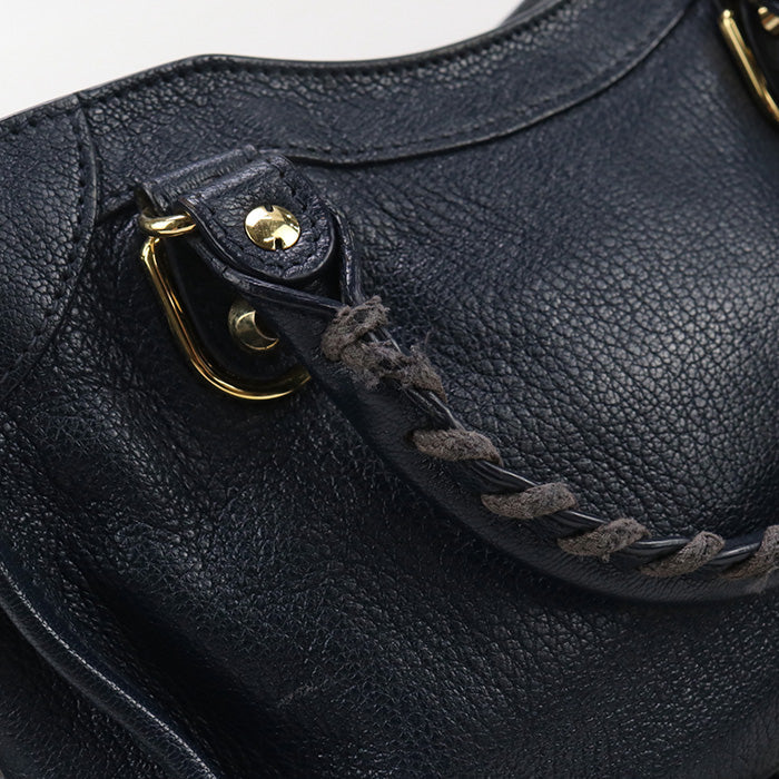 BALENCIAGA – Classic Navy Leather 2WAY Handbag