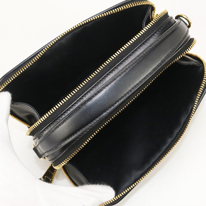 MIU MIU  – 2-Way Handbag / Diagonal Shoulder Bag – Black Leather – Gold Hardware – Italy – 100% Authentic Pre-Owned ✨ Gently used