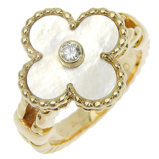 VAN CLEEF & ARPELS Alhambra Ring 18K Yellow Gold & White Shell100% Authentic Pre-Owned A Rank   ✨ Excellent