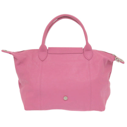 LONGCHAMP – Le Pliage Cuir 2-Way Folding Handbag – Pink Leather – 100% Authentic ✨Excellent Pre-Owned