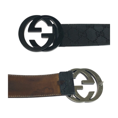 GUCCI – Interlocking Belt – Black Leather – 100% Authentic Pre-Owned ✨Very Good Pre-Owned Condition