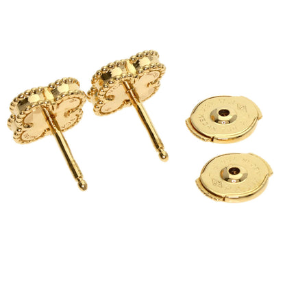 VAN CLEEF & ARPELS Sweet Alhambra Onyx Pierced Earrings 18K Yellow Gold  100% Authentic Pre-Owned Rank✨ Excellent
