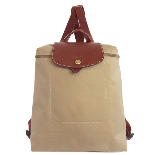 LONGCHAMP – Le Pliage Backpack – Nylon Beige – 100% Authentic ✨ Pre-Owned Very Good Pre-Owned
