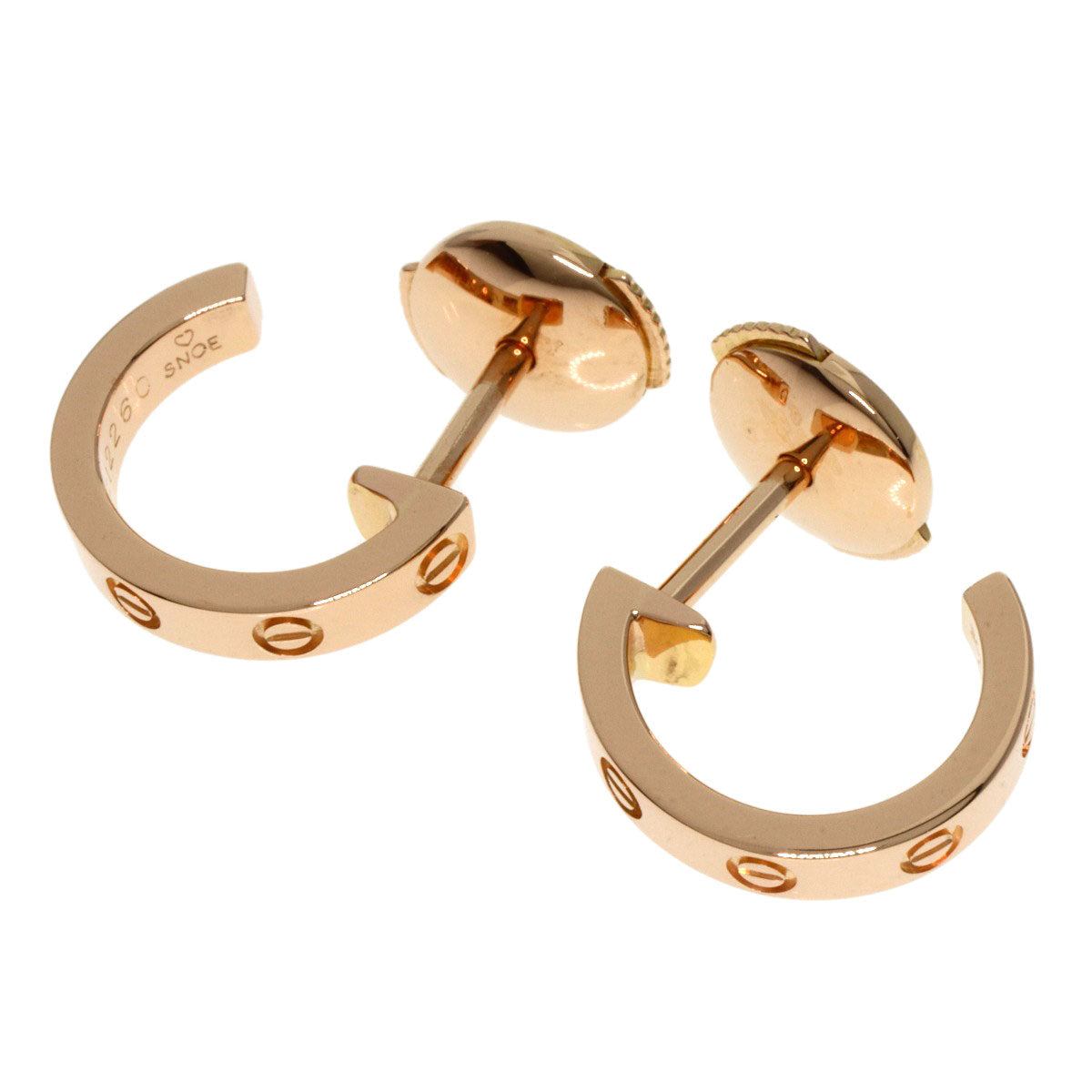 CARTIER – Mini Love Pierced Earrings 18K Pink Gold 100% Authentic Pre-Owned ✨