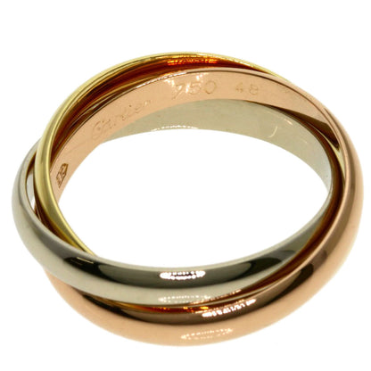 CARTIER Trinity Ring SM #48 18K Yellow, White & Pink Gold – 100% Authentic ✨ Excellent Pre-Owned Condition